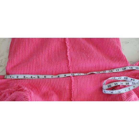 ZARA Basic Barbie Core Pink Ribbed Frayed Hems Shacket Blazer Size Medium - Picture 5 of 5